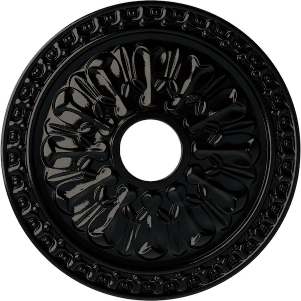 Ekena Millwork Warsaw Ceiling Medallion (Fits Canopies up to 3 1/2"), 18"OD x 3 1/2"ID x 1 3/8"P, Black Pearl CM18WABPS - main